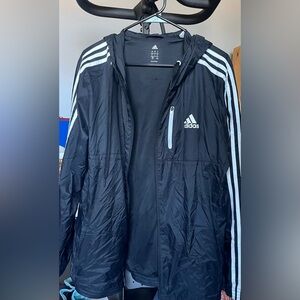 Adidas Black and White Windbreaker Jacket